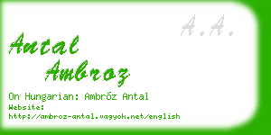 antal ambroz business card